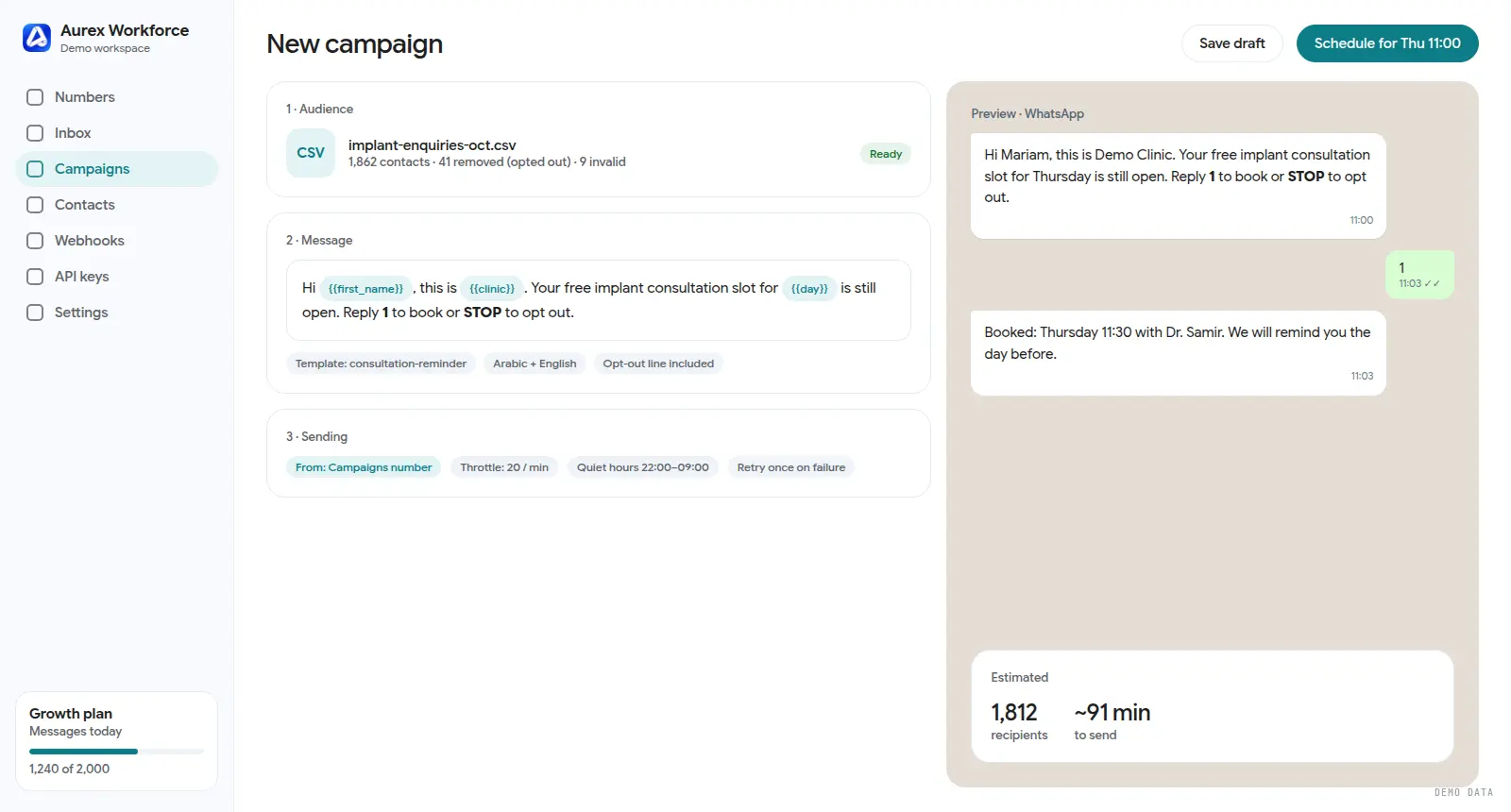 Aurex Workforce: Campaigns that respect the inbox
